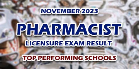 pharmacist licensure exam november 2023|PERFORMANCE OF SCHOOLS: November 2023 Pharmacist .